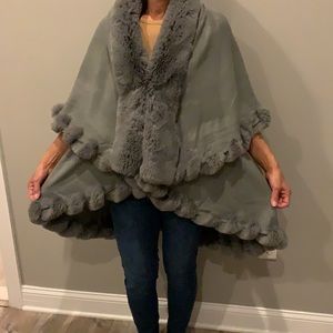 Wrap / Poncho w hook and eye closure worn once